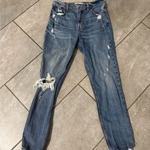 Abercrombie & Fitch Ripped Blue Boyfriend Jeans